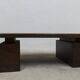 1960s Brutalist style rectangular coffee table with cut corners