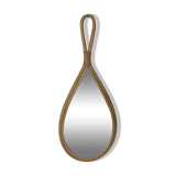 Rattan water drop mirror