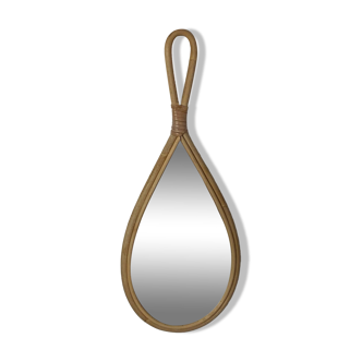 Miroir goutte d’eau en rotin