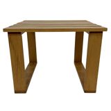 Vintage 1970s coffee table/side table, white oak slats slatted design