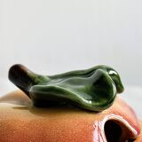 Sugar bowl, peach slip condiment pot.