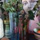 Duo of vintage blown glass vases from Biot