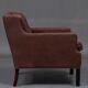 Three-seater leather sofa and one-seater armchair, scandinavian style