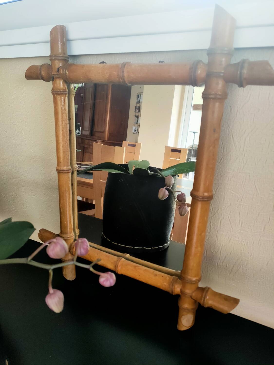 Miroir bambou vintage