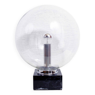 Lampe en marbre et sphère de verre ERCO 1960
