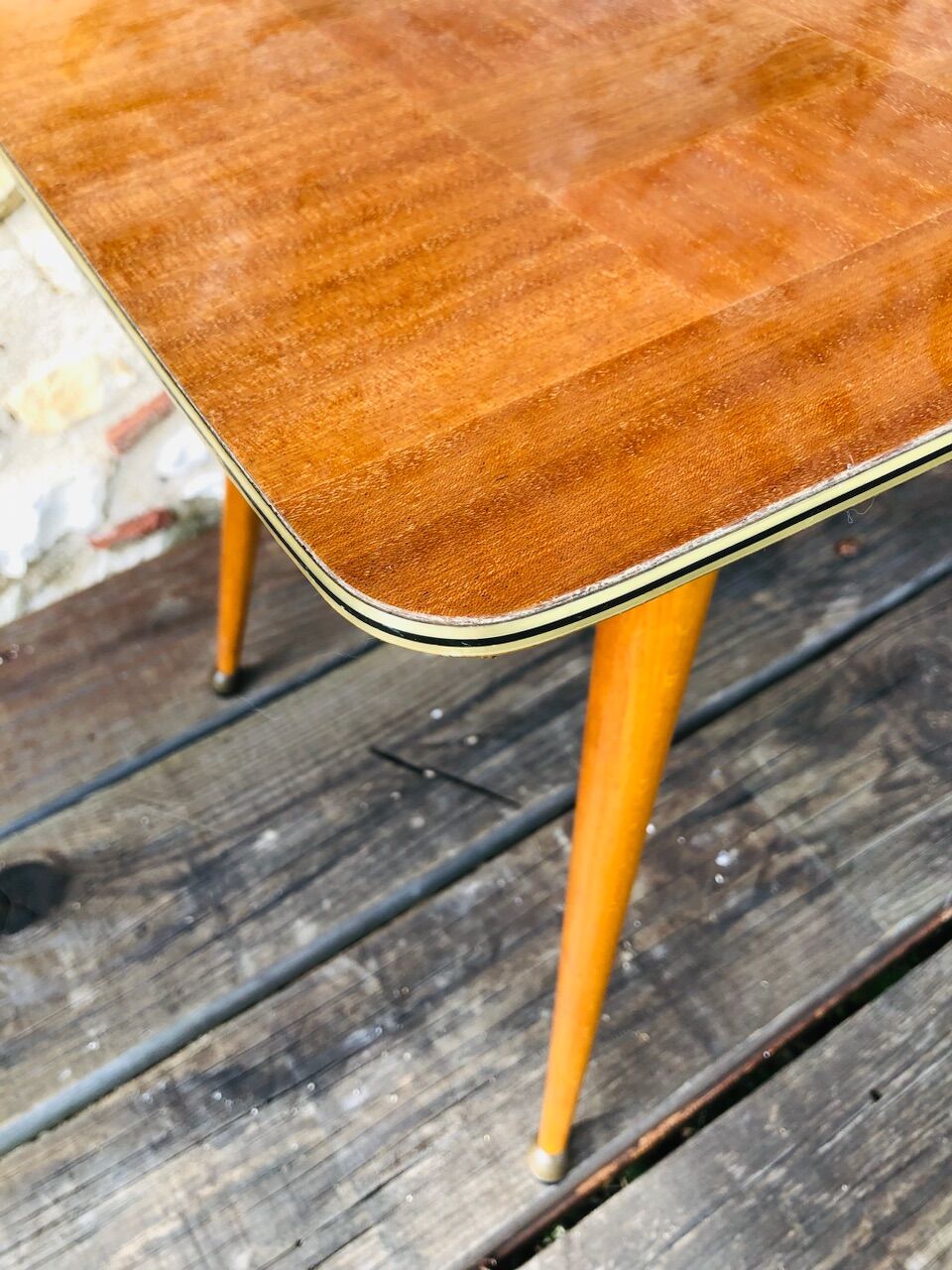 Vintage blond wood coffee table, Circa 60