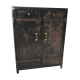 Superb industrial furniture wrought iron and riveted