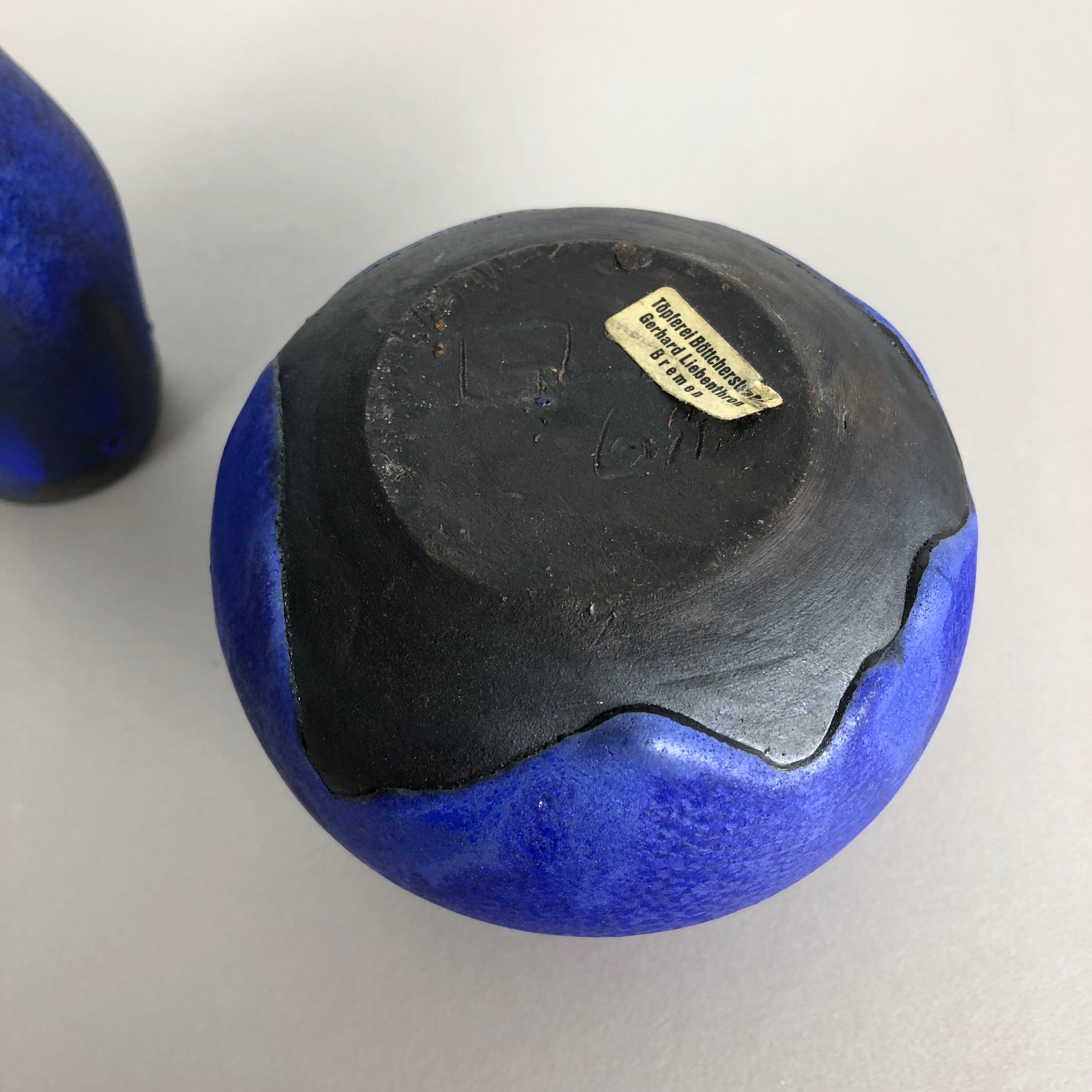 Set of 3 ceramic studio pottery vase by Gerhard Liebenthron, Germany, 1960s