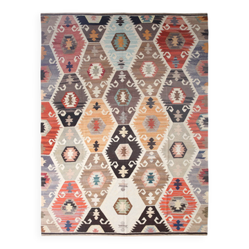 Geometric Mutlicolor Large Vintage Kilim Rug, 298x392Cm