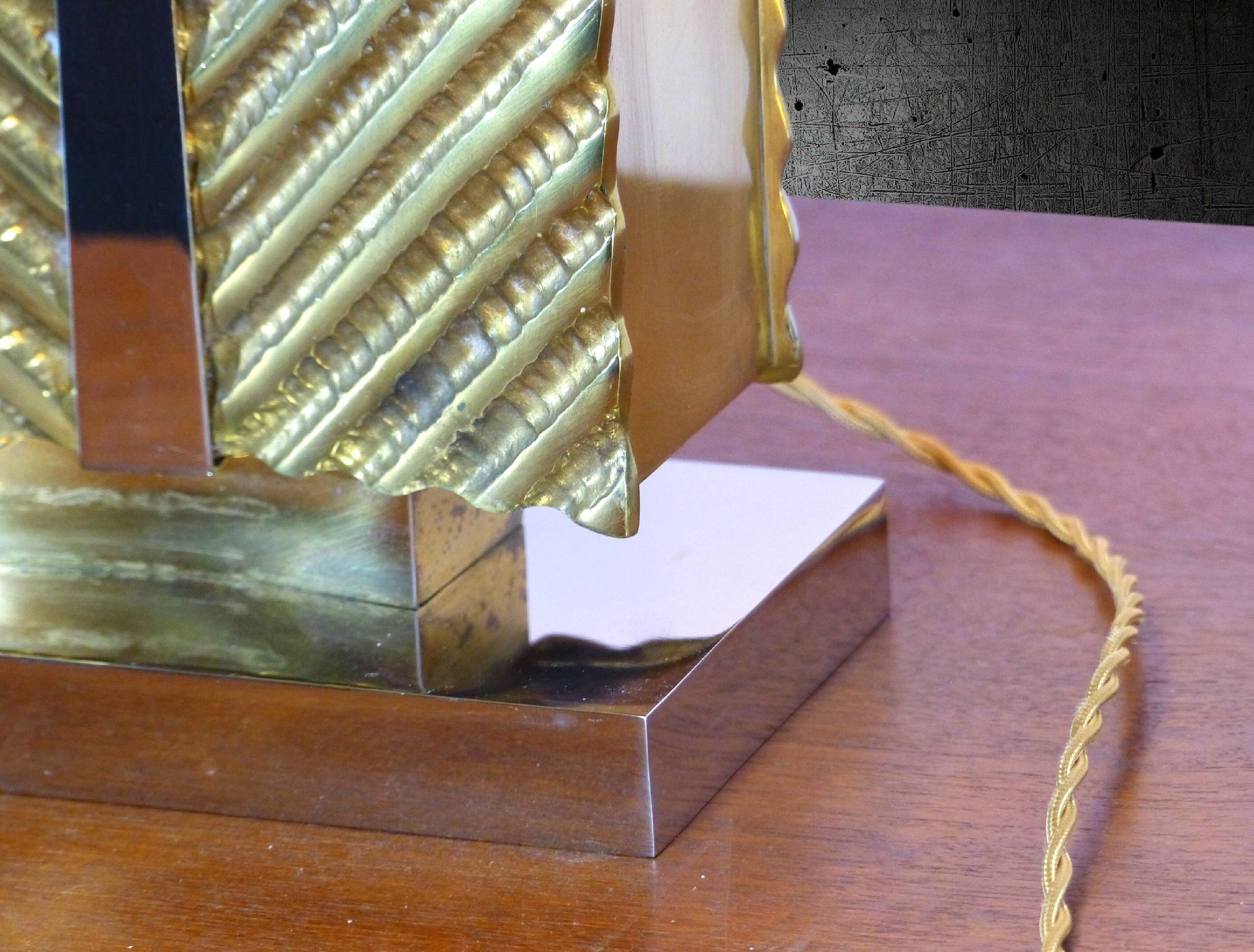 Massive brass table lamp 1970