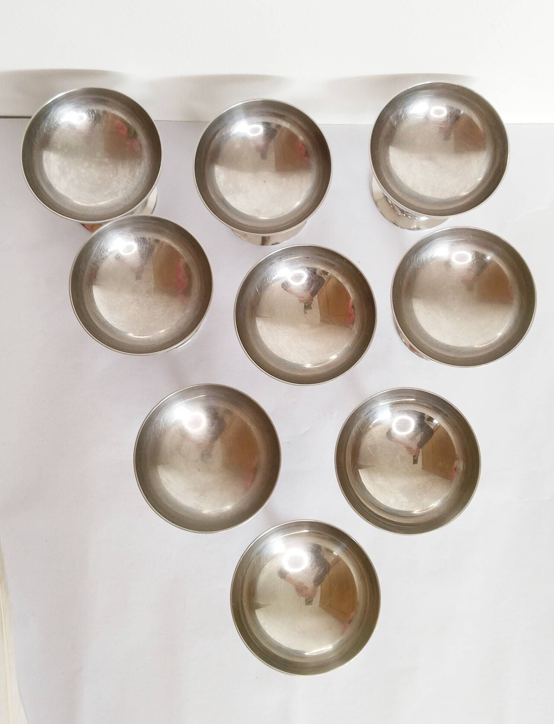 Vintage ice cream or sorbet cups, in 18/10 stainless steel (ref12)