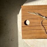 Rounded rectangular monoxyl teak cutting or presentation board L:34