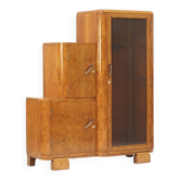 Cabinet de bar à liqueur en noyer français antique Art Déco