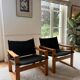 Mid Century Pair of Armchairs by Georg Jensen for Bernstorffsminde, Original Black Velvet