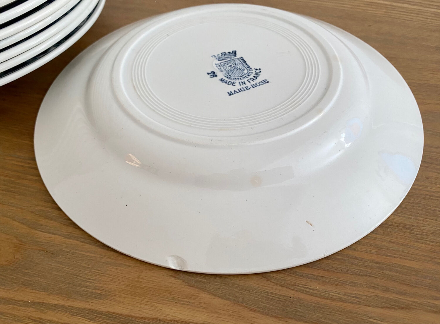 Service of 10 flat ceramic plates St Amand Marie-Rose vintage 20s/30s
