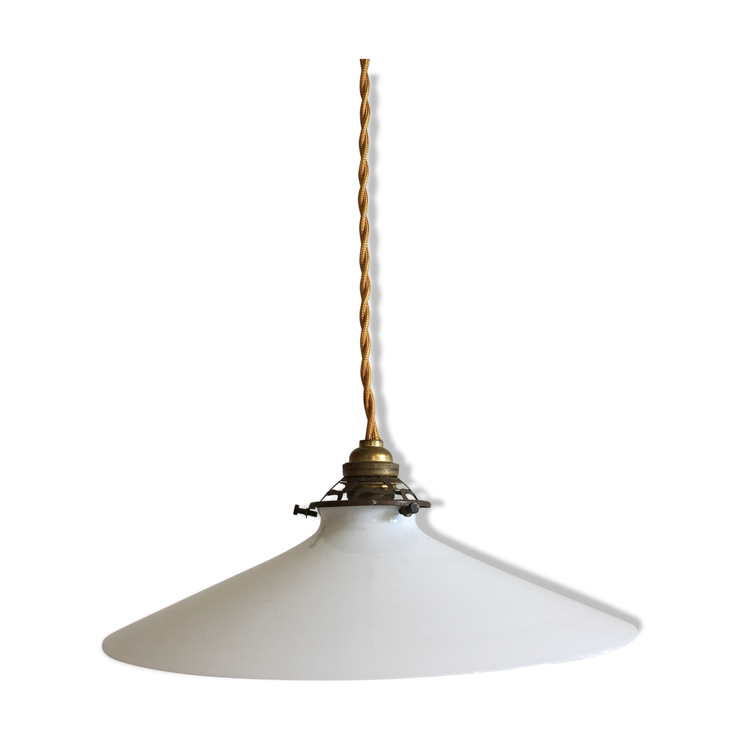 White opaline pendant light