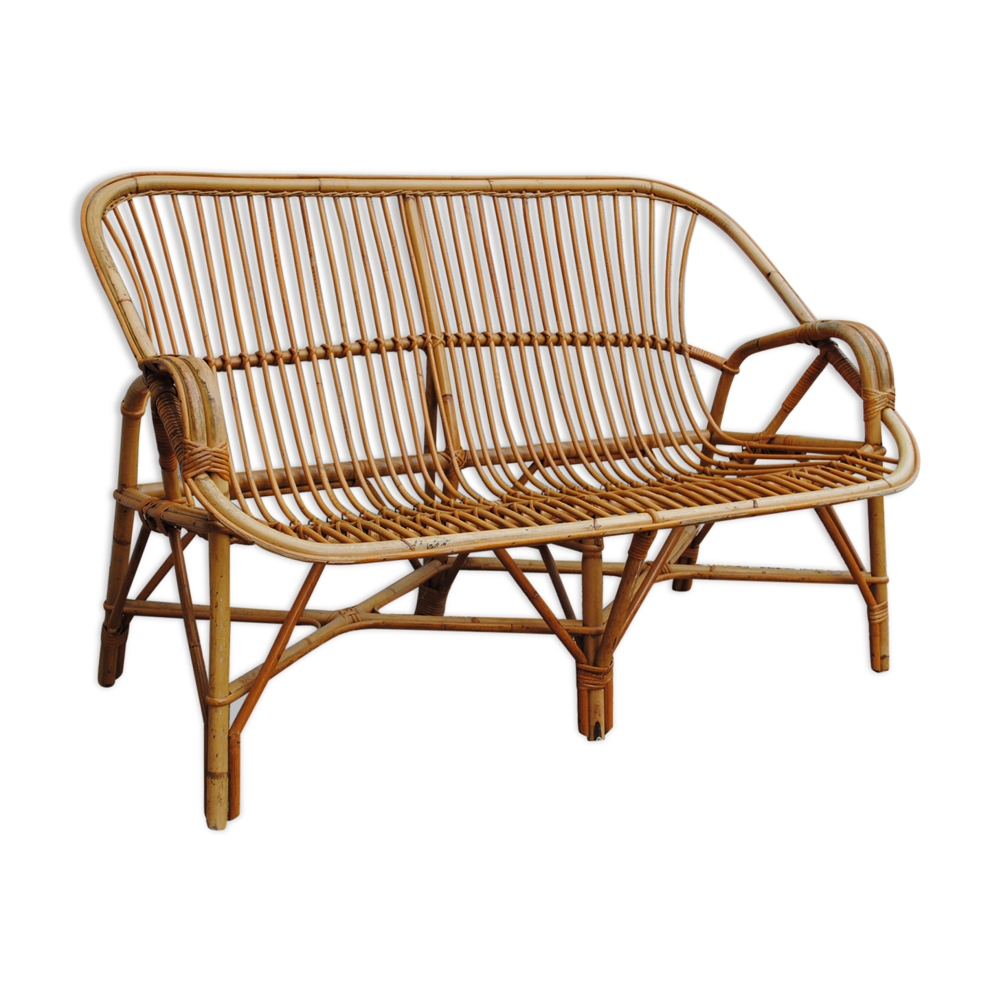 Seat rattan 60s vintage