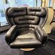 Elda Chair, Joe Colombo, Comfort, Black and Creme, Italy, circa 1970