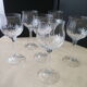 Set of 6 glasses of rosé or red wine in crystalline