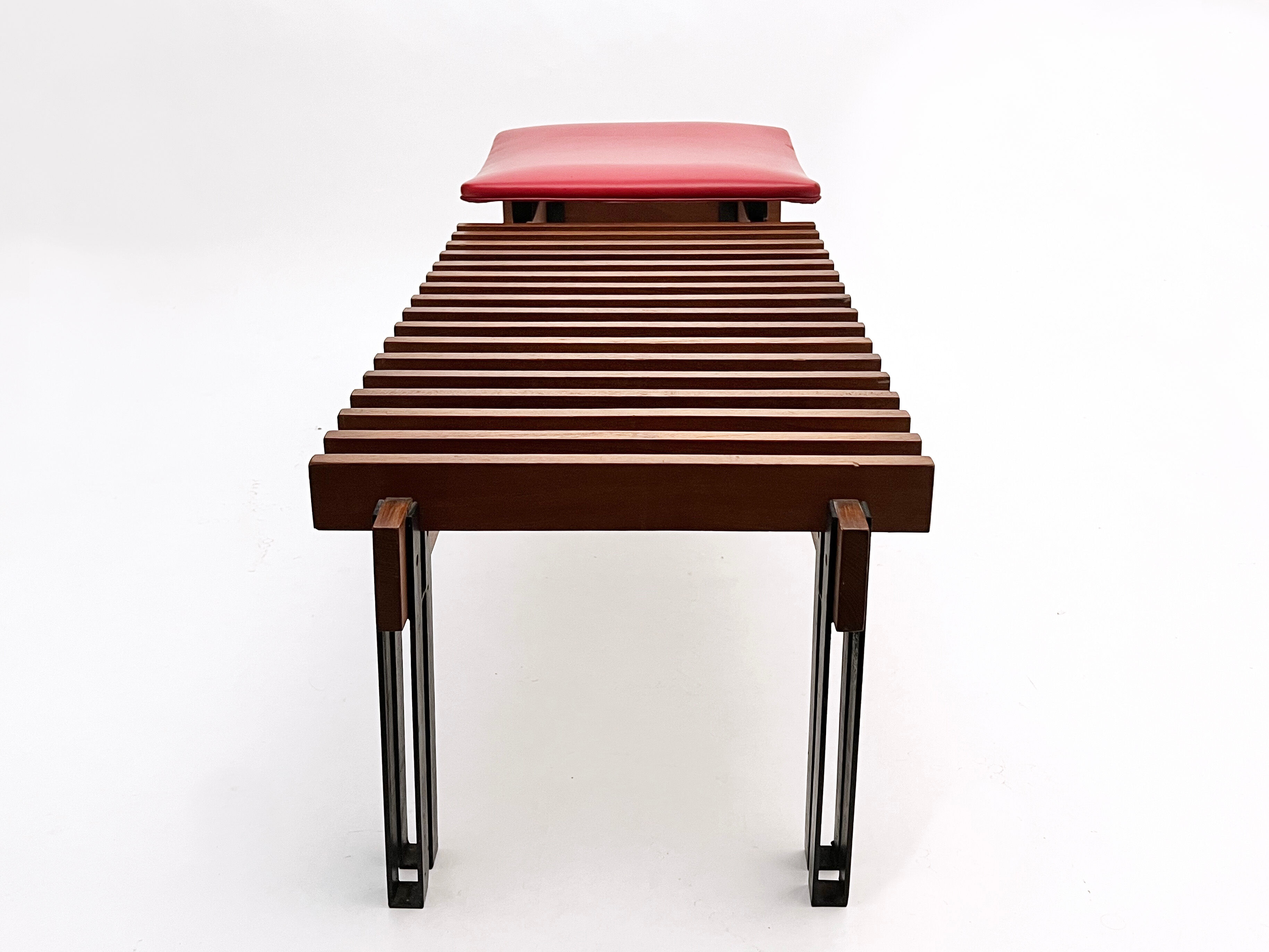 Teak bench designed by Inge and Luciano Rubino for APEC