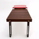 Teak bench designed by Inge and Luciano Rubino for APEC