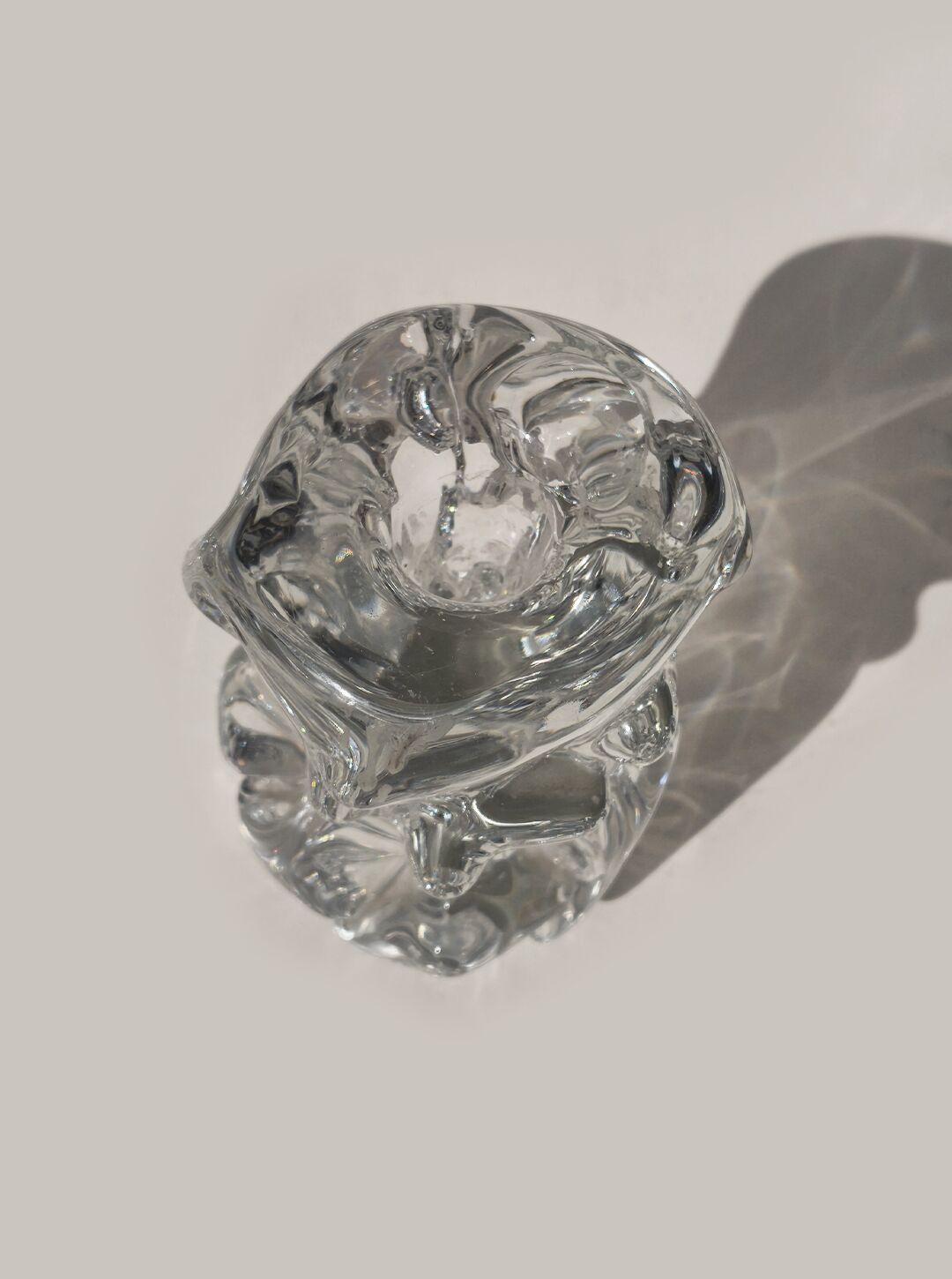Organic glass candle holder
