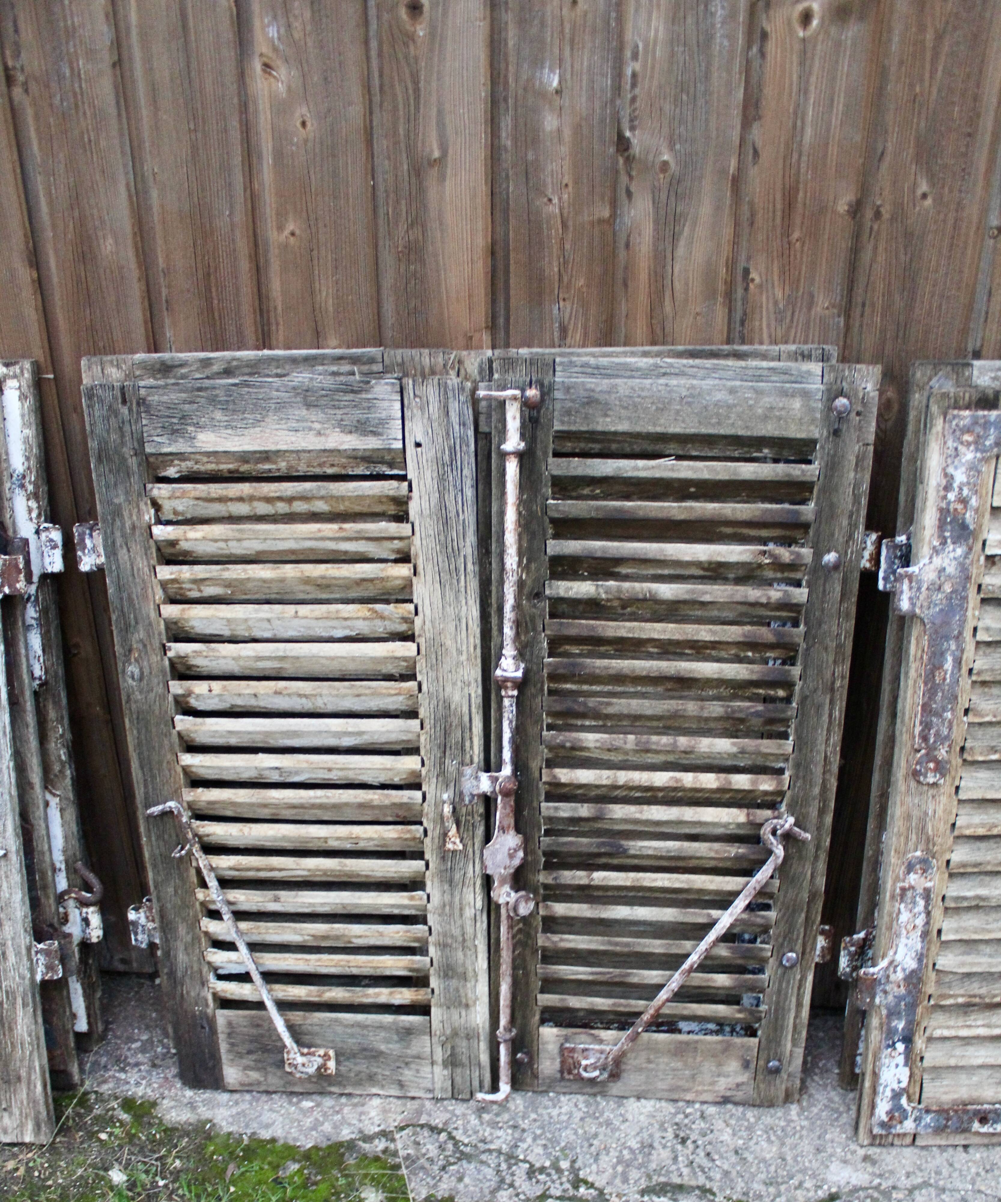 Set of 10 PAIRS of antique 19th-century shutters