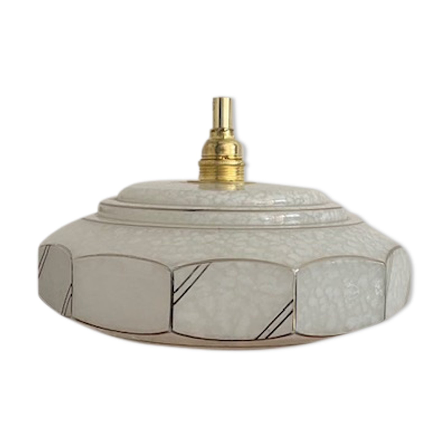 Art deco pendant lamp in clichy glass