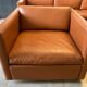 Gold leather salon by Charles Pfister for Knoll 1970