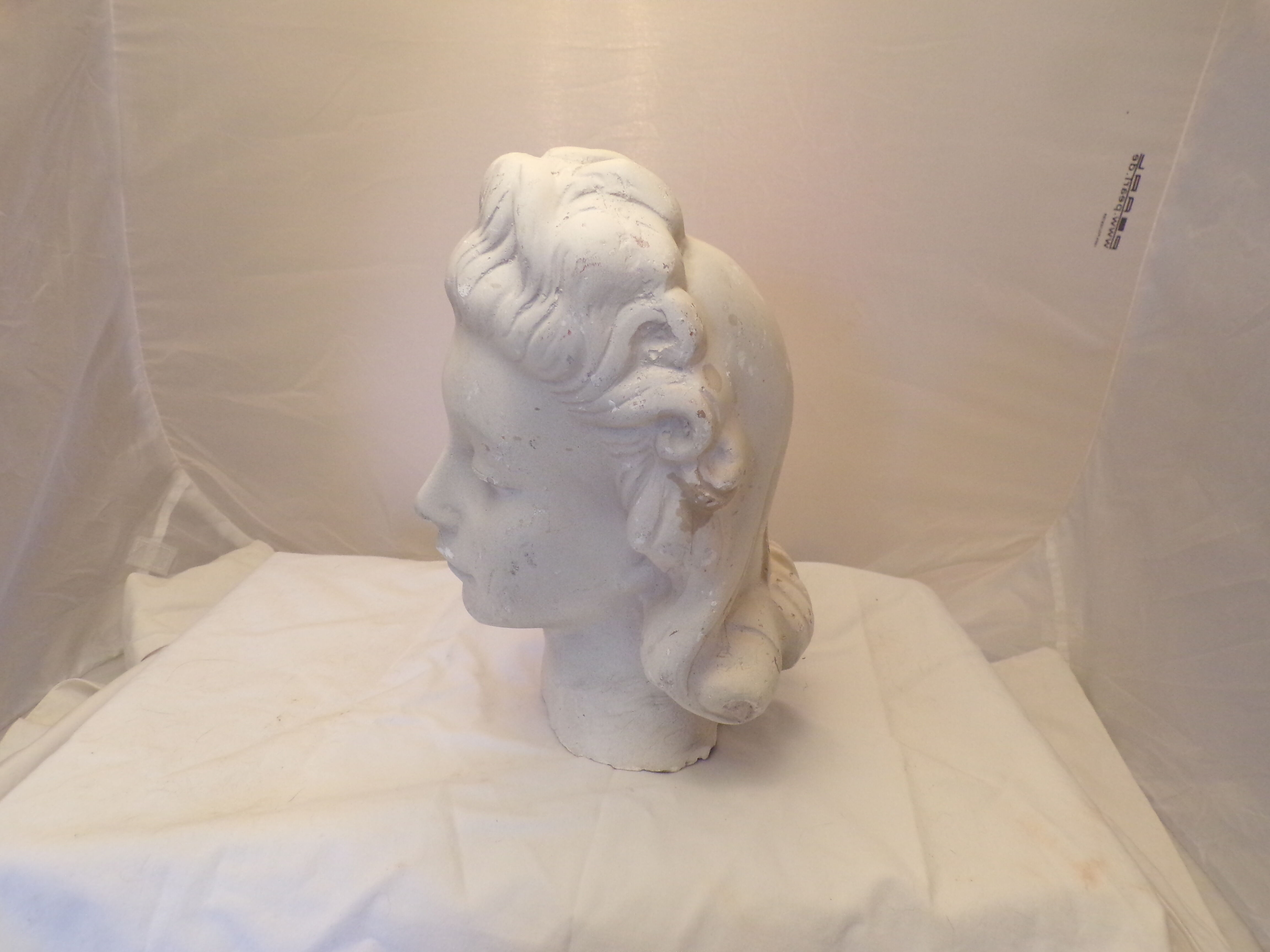 Plaster woman's bust
