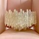Midcentury ice glass plexi chandelier by kalmar
