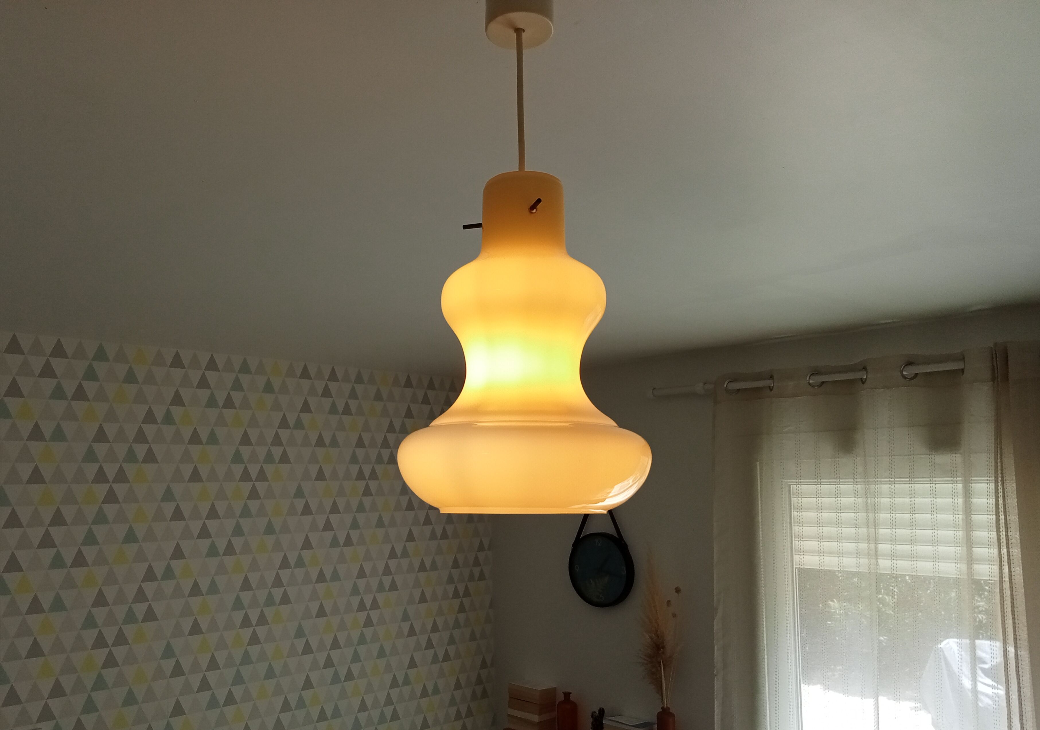 Vintage opaline pendant lamp 60/70s