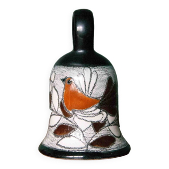 Ceramic bell signed Eduardo Vega, signed pottery, table bell, pottery, collection