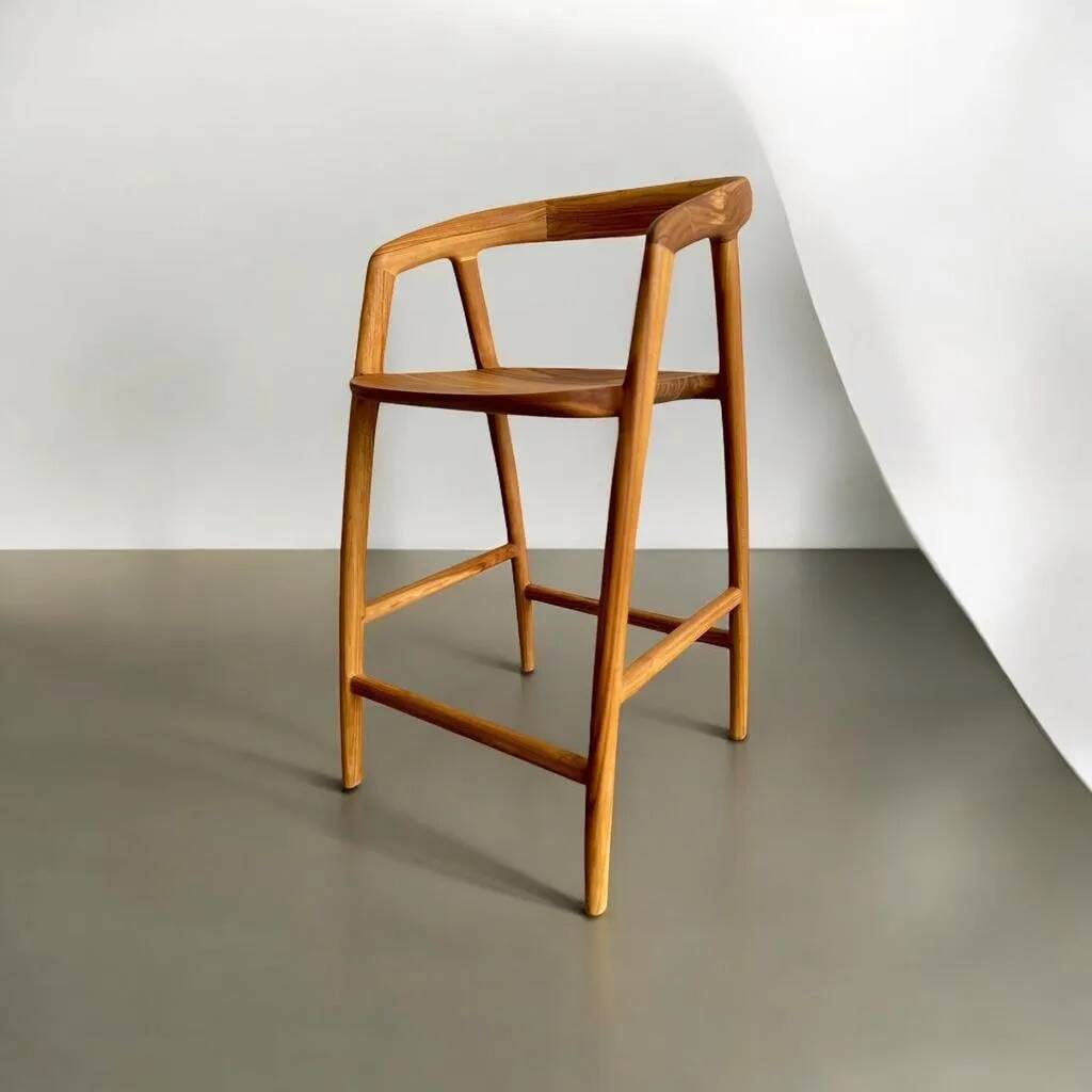 Tabouret / tabouret de bar en teck massif 'xavie' (plusieurs pièces !)