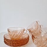 Set of 6 "Rosaline" coffee cups '70s - Arcoroc France vintage