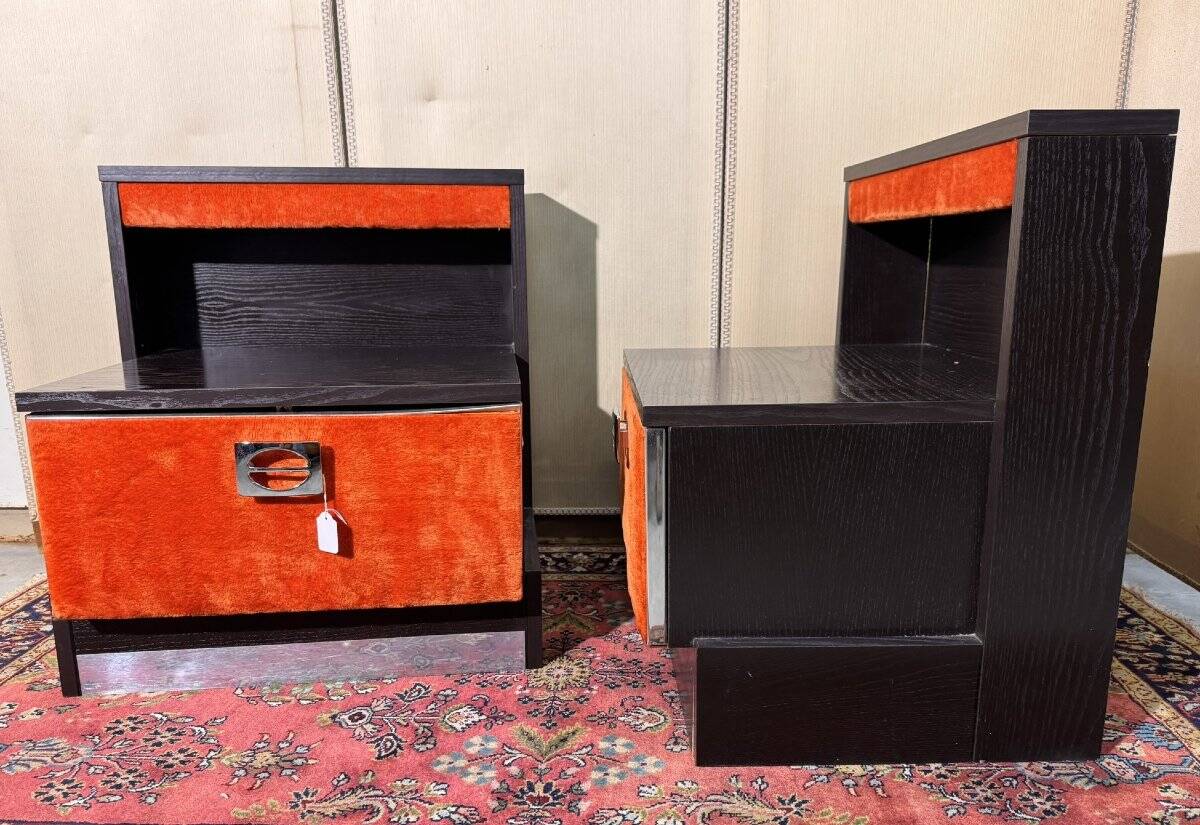 vintage 70s bedside tables