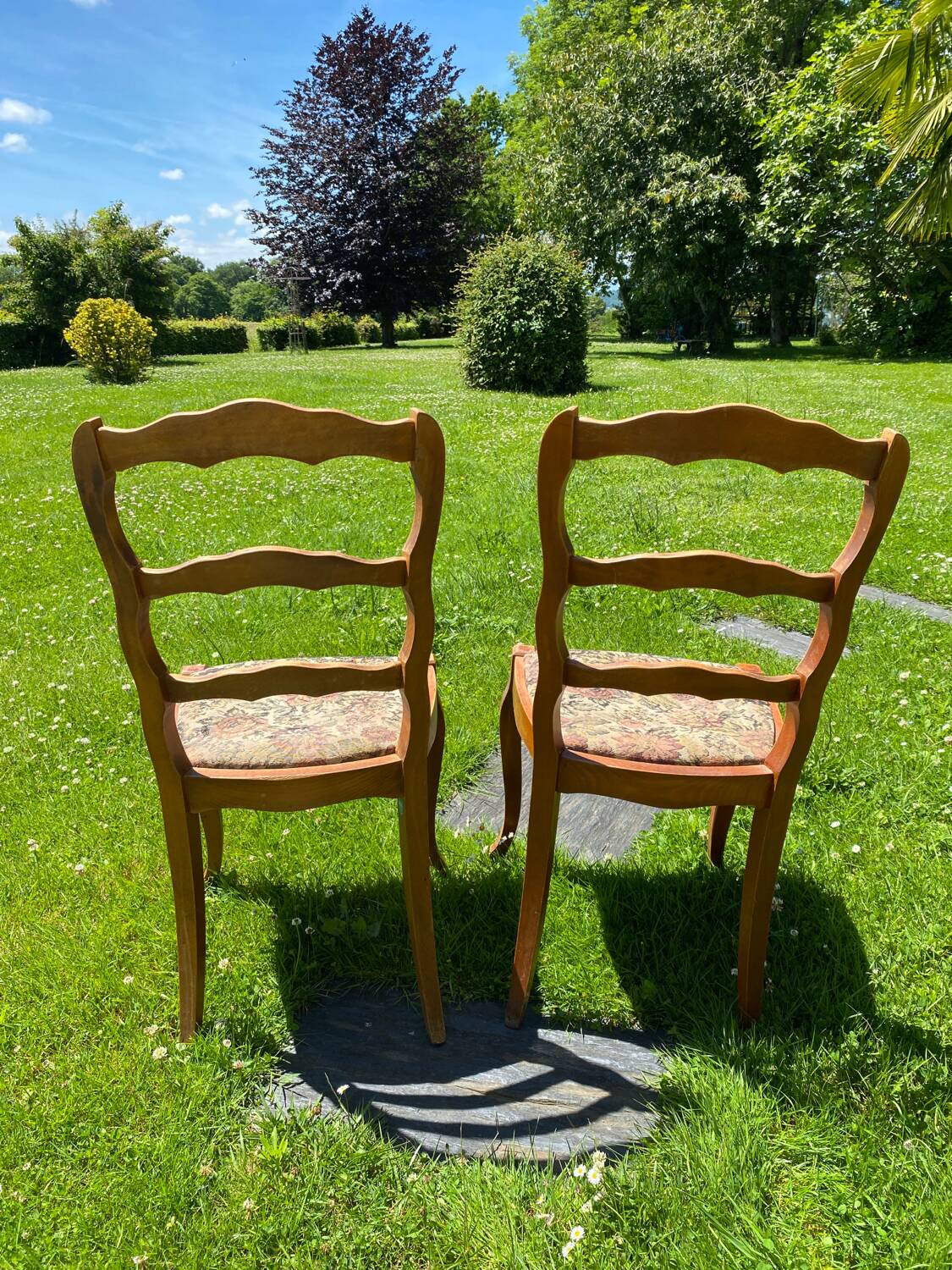 Set of two padded chairs NF France