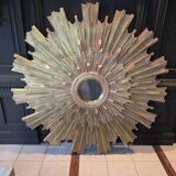 Monumental sun mirror in gilded oak 160 cm