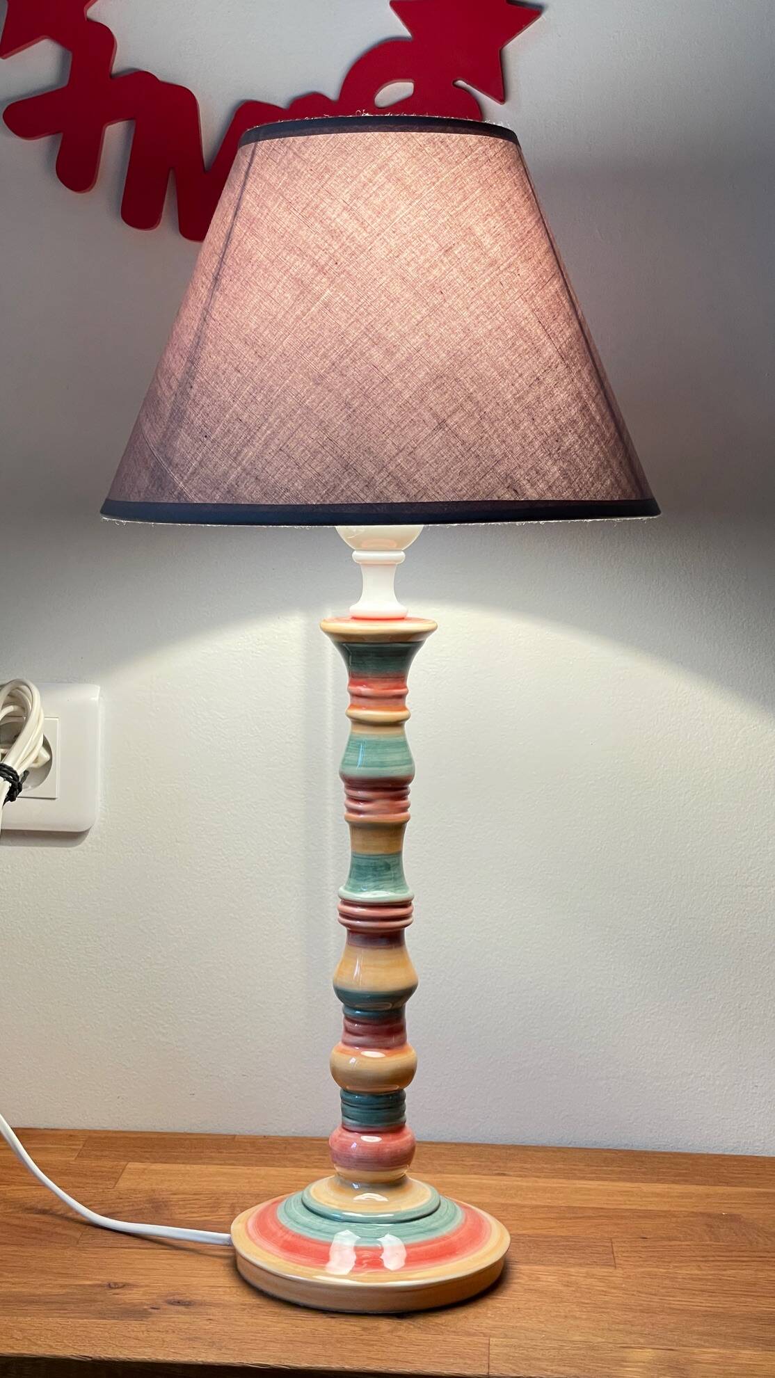 Ceramic lamp by 0. corro vintage
