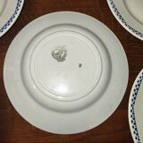 5 flat plates Moulin des loups and Hamage Orchies France blue 50s