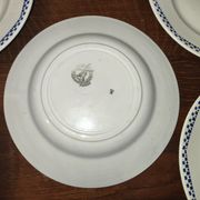5 flat plates Moulin des loups and Hamage Orchies France blue 50s