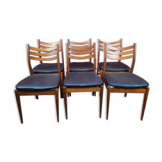 Serie de 6 chaises scandinaves