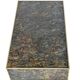 Marble glass coffee table with "solar eruption" decor.