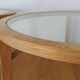 Round Tables with Glass Tops, Set of 3.