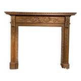 Old English style wooden fireplace