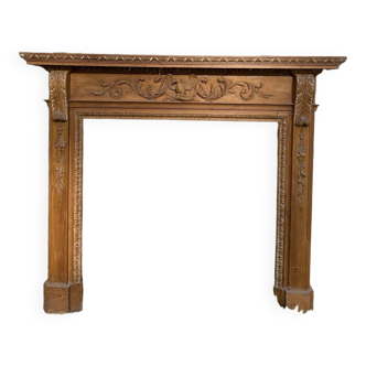 Old English style wooden fireplace
