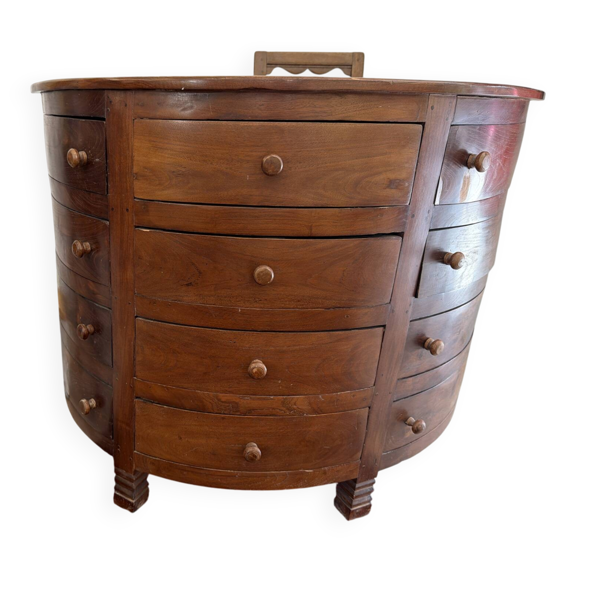 Art Deco work cabinet with 12 drawers in solid wood
