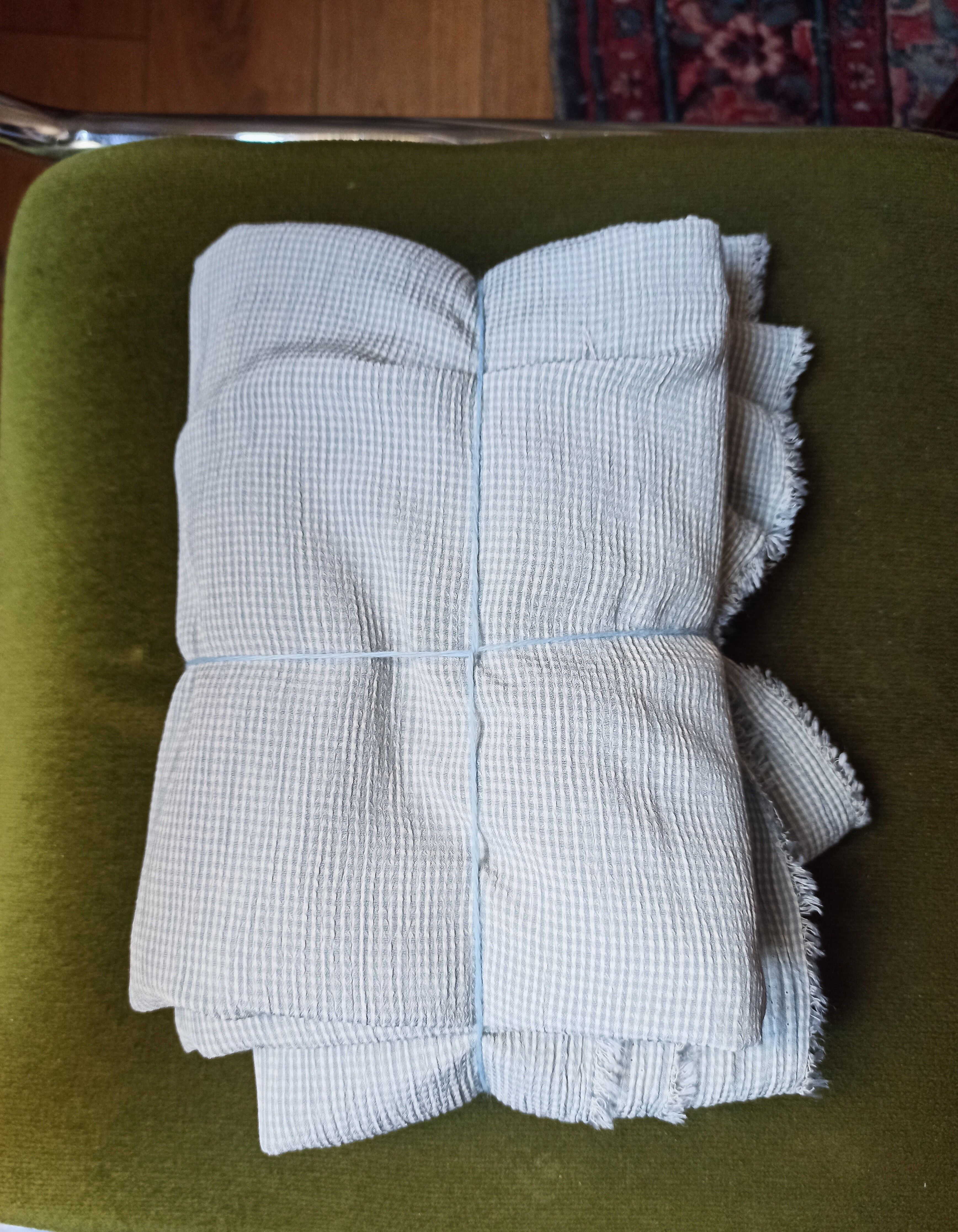 Blue vintage striped fabric