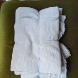 Blue vintage striped fabric