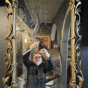 Gilded mirror Louis XV Rocaille in Carved and Stuqué Wood, nineteenth century